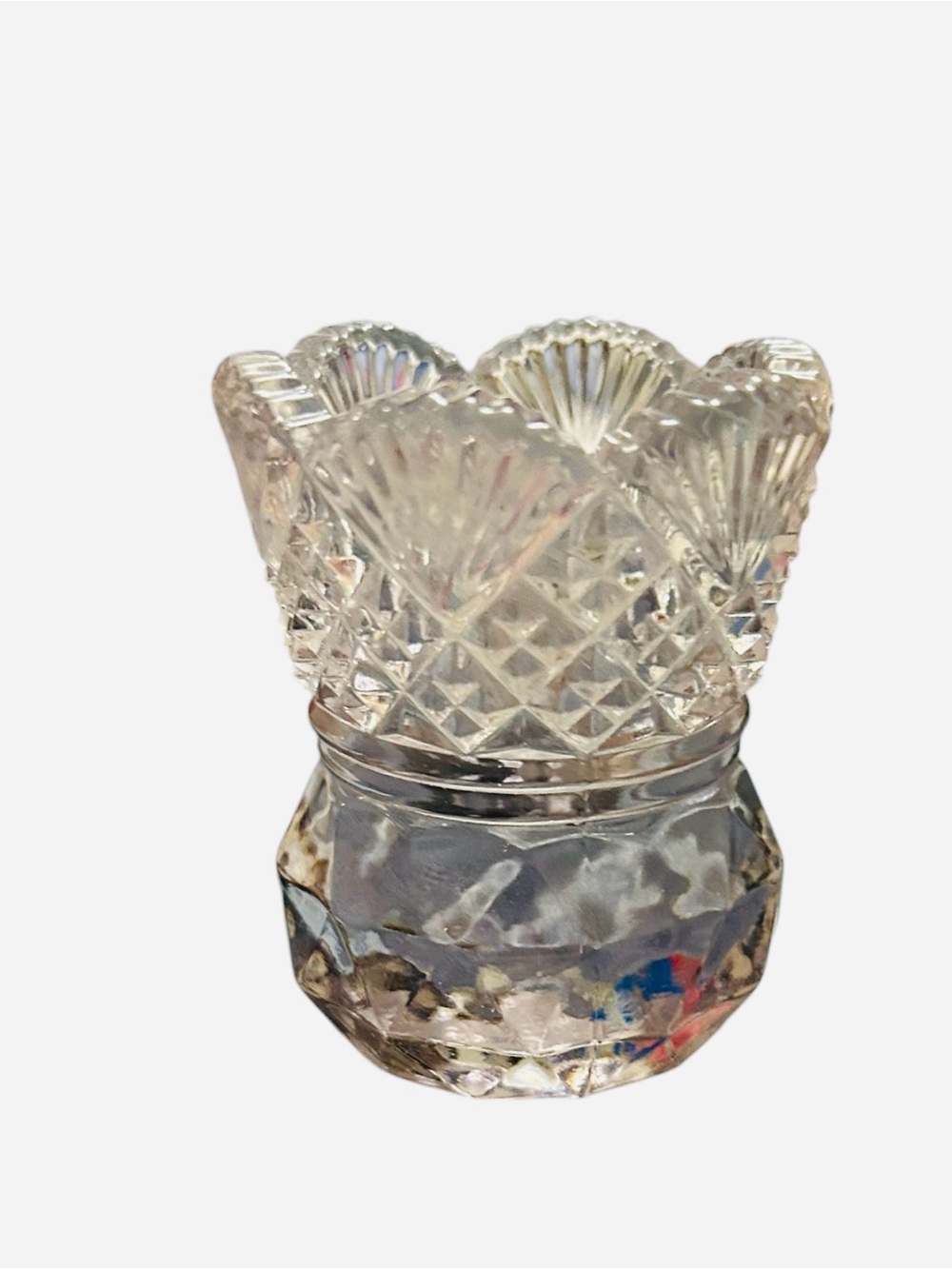 vintage Westmoreland clear pressed glass toothpick holder,